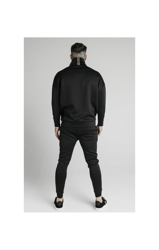SikSilk Element Quarter Zip Hoodie – Black & Gold