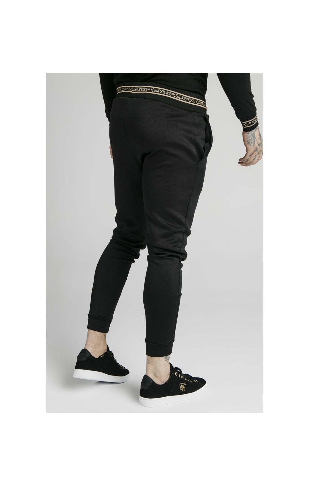 SikSilk Element Muscle Fit Cuff Joggers - Black & Gold (3)