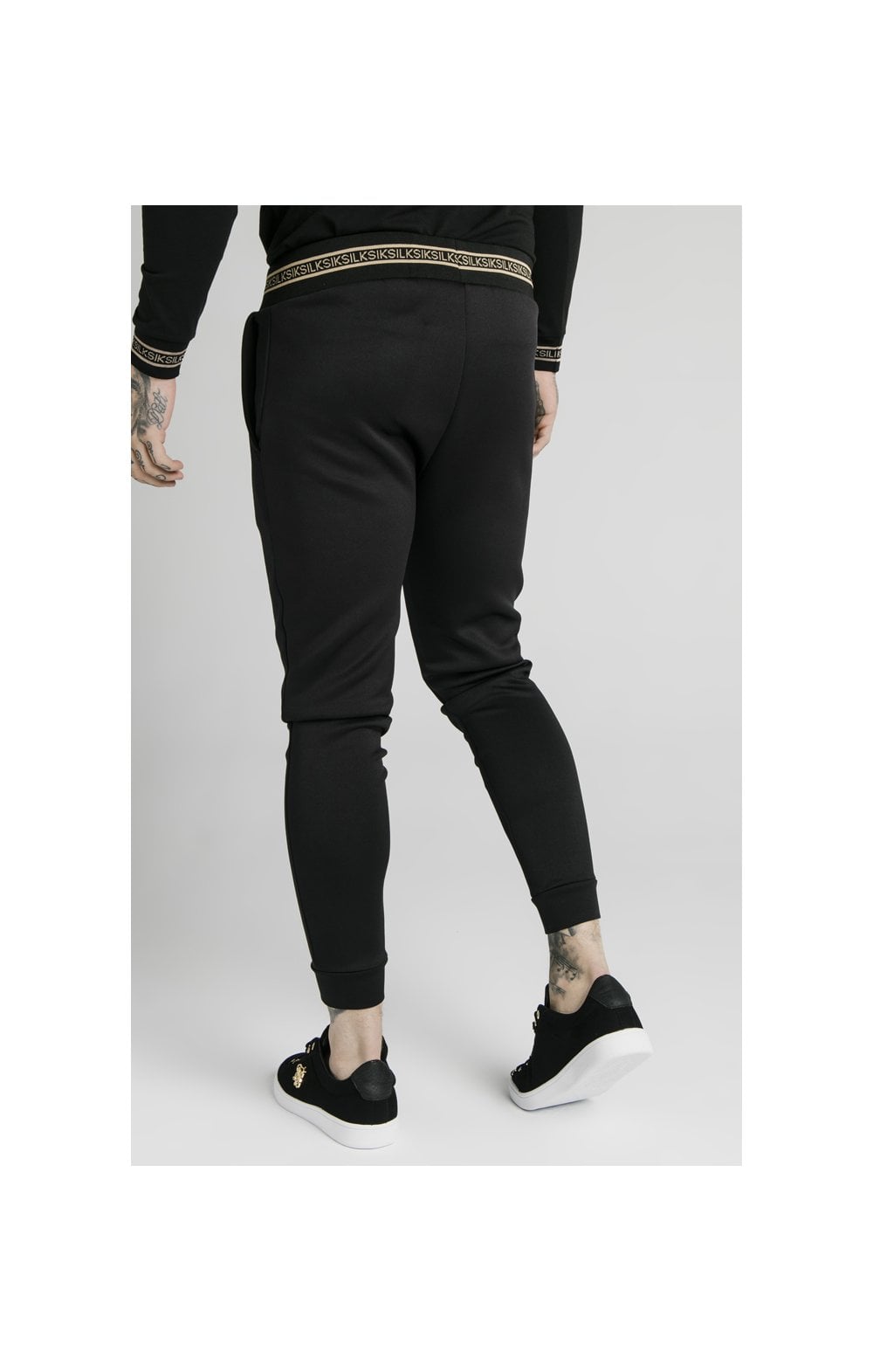 SikSilk Element Muscle Fit Cuff Joggers - Black & Gold (4)