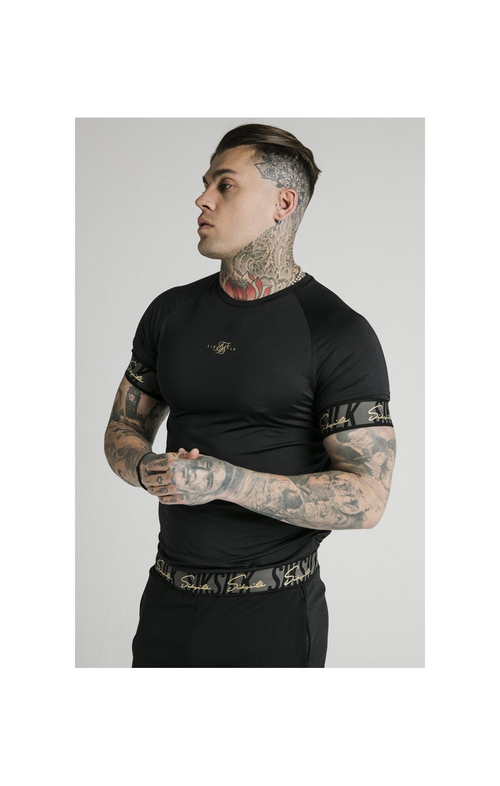 Load image into Gallery viewer, SikSilk S/S Scope Tape Tech Tee – Black