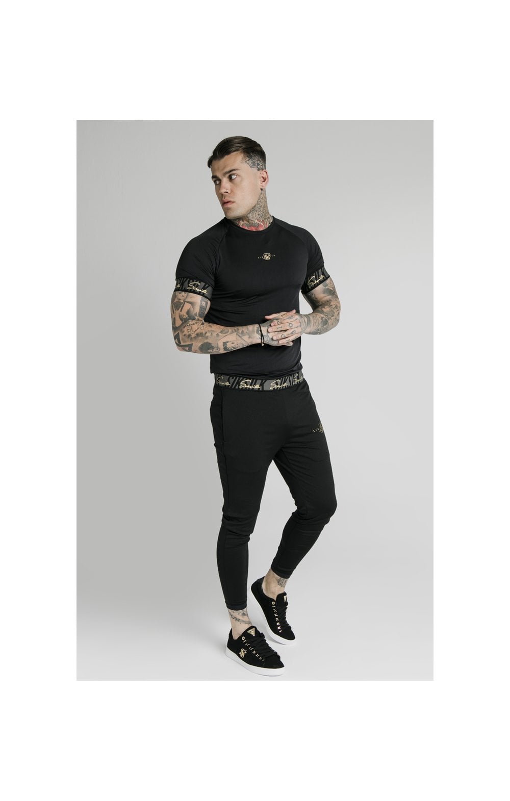 Load image into Gallery viewer, SikSilk S/S Scope Tape Tech Tee – Black (2)
