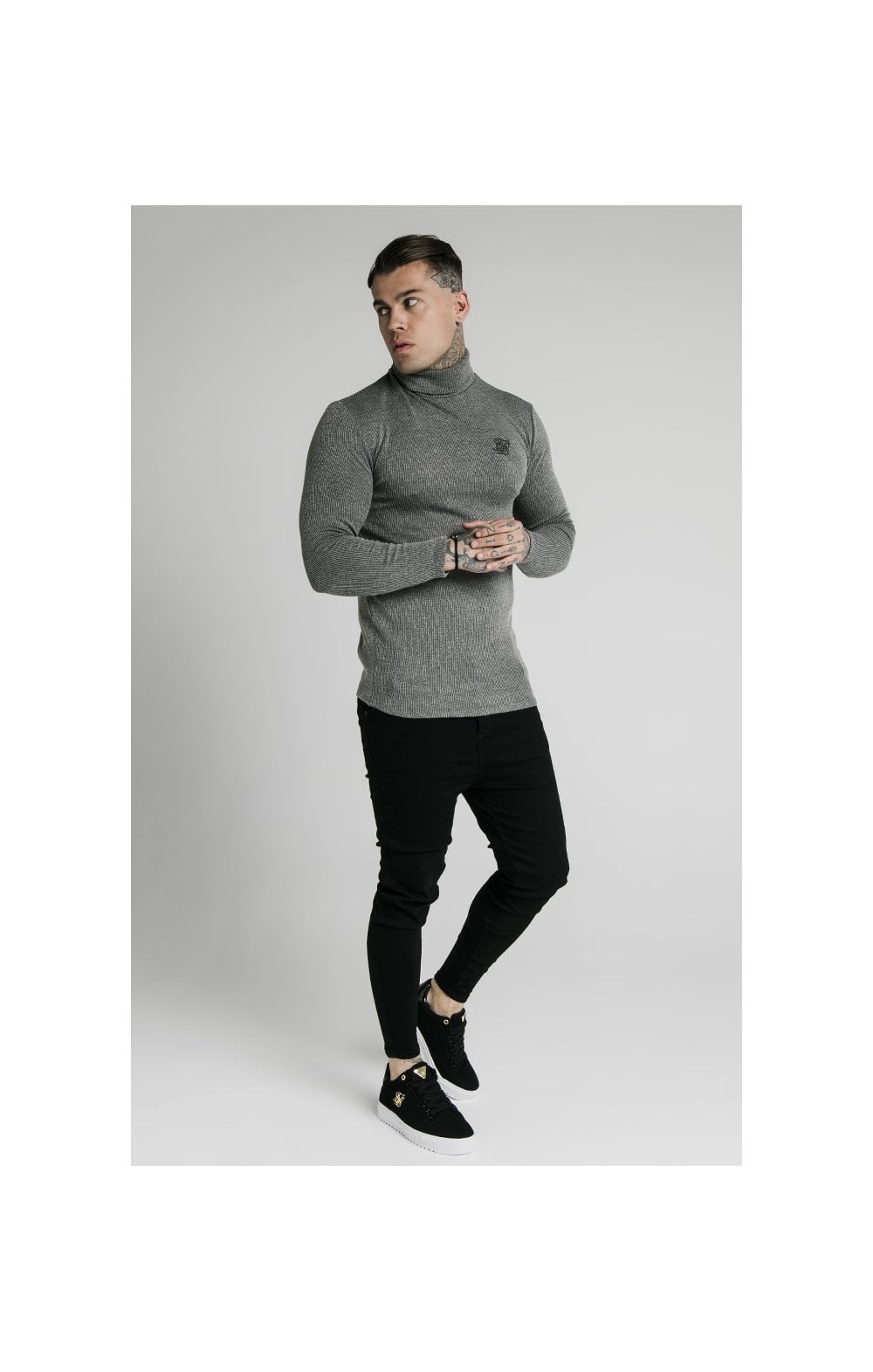 SikSilk Rib Turtle Neck Grey SikSilk IE