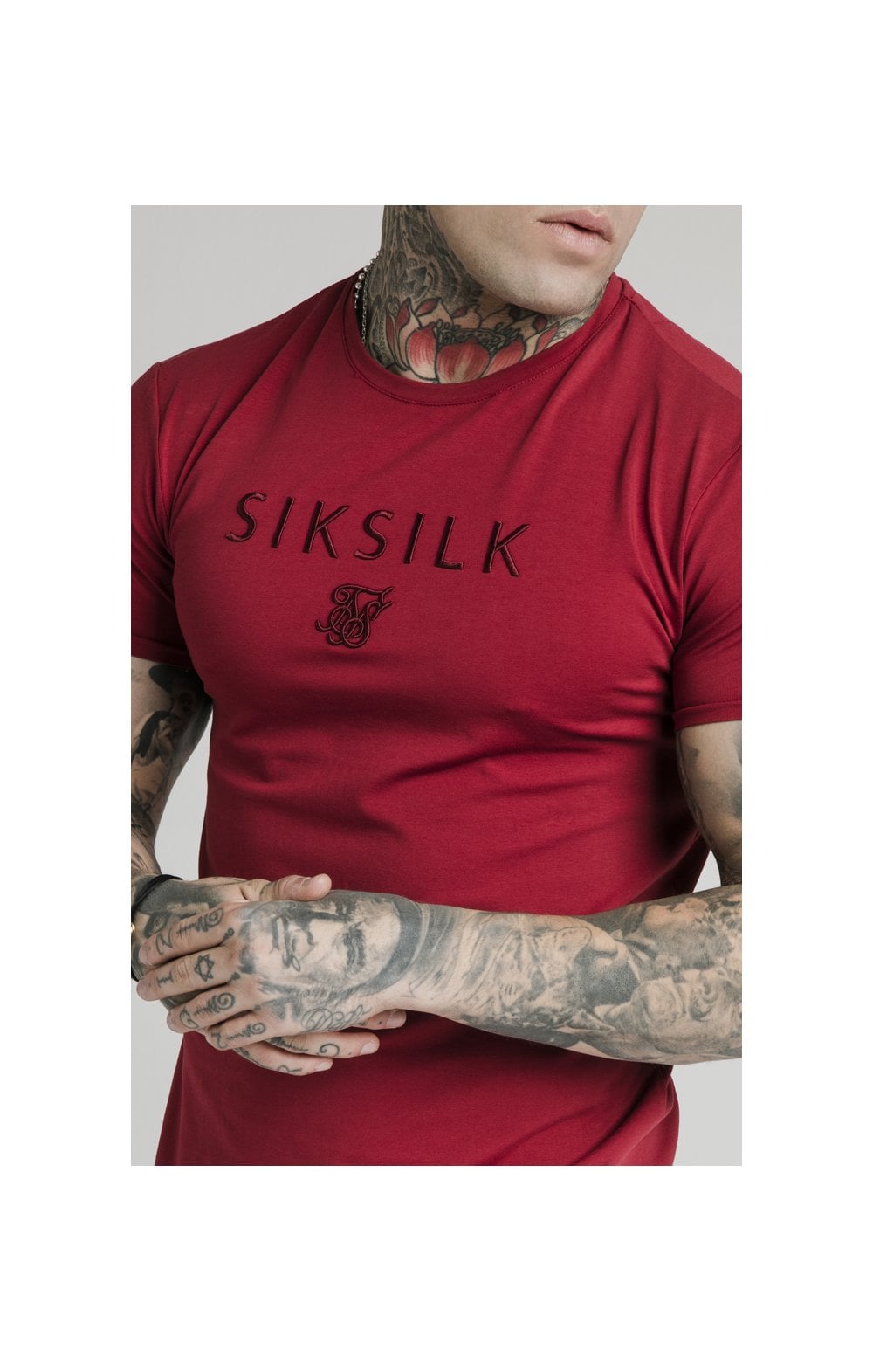 SikSilk Straight Hem Gym Tee - Red (1)