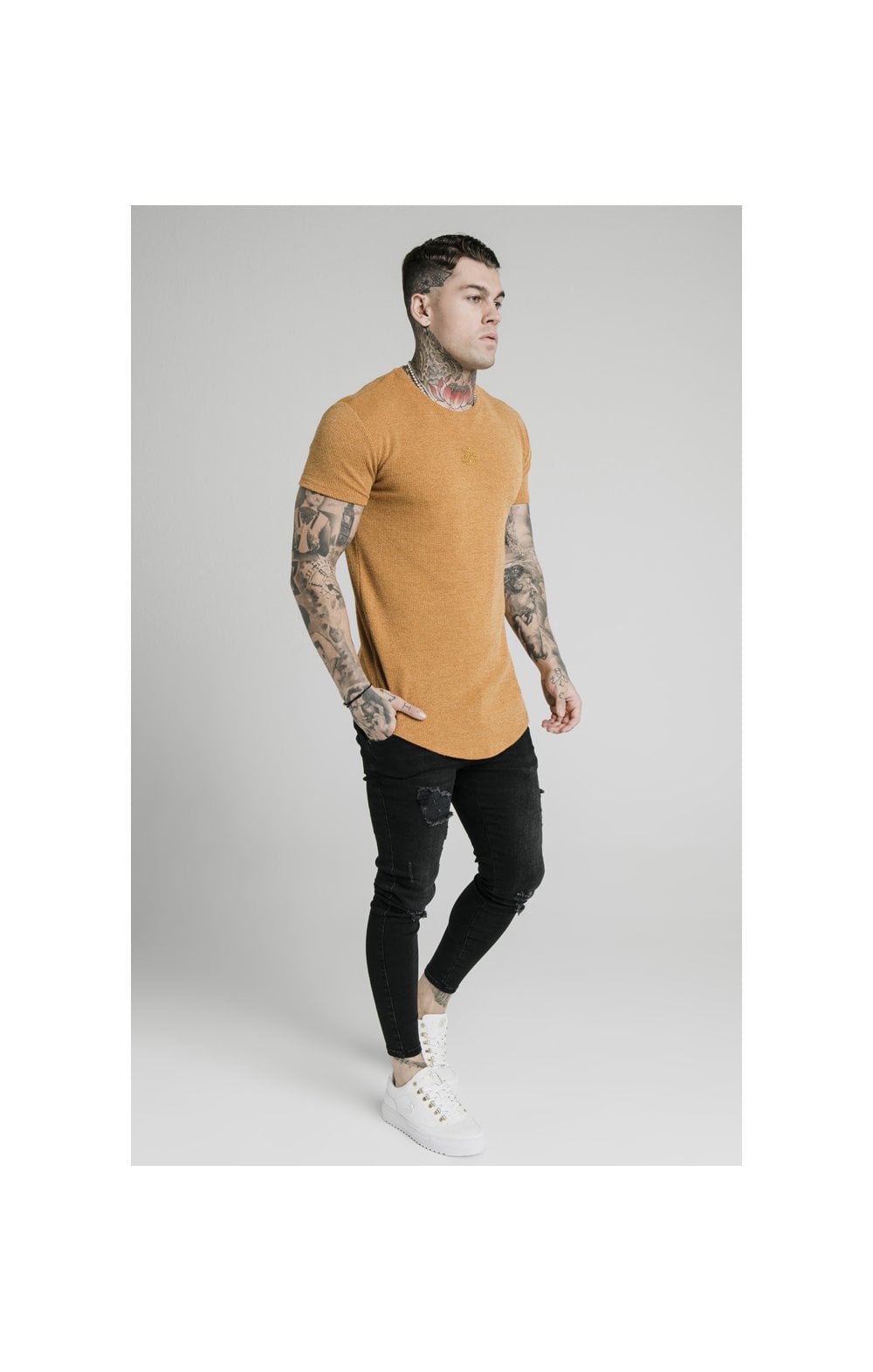 Load image into Gallery viewer, SikSilk Rib Knit Gym Tee - Yellow (4)