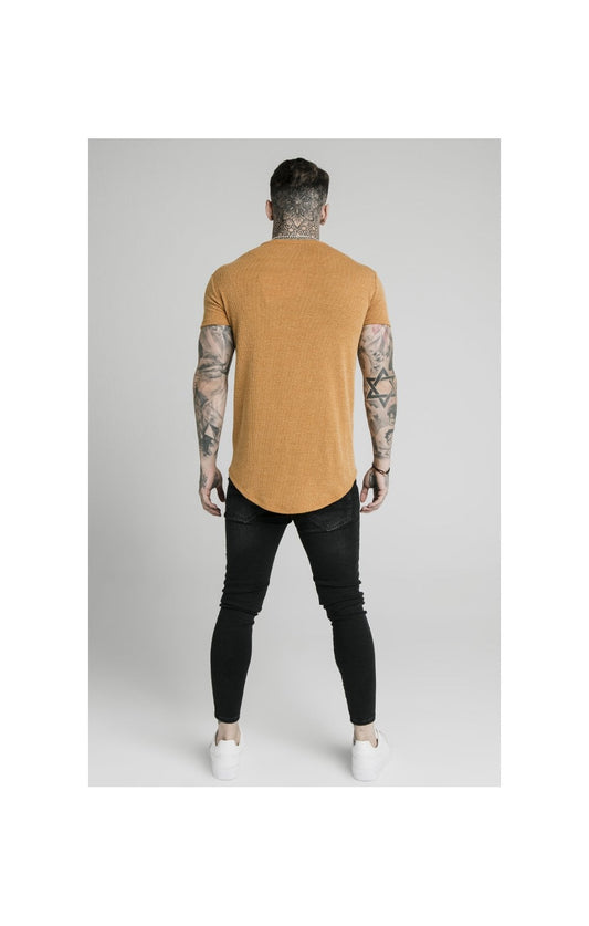 SikSilk Rib Knit Gym Tee - Yellow