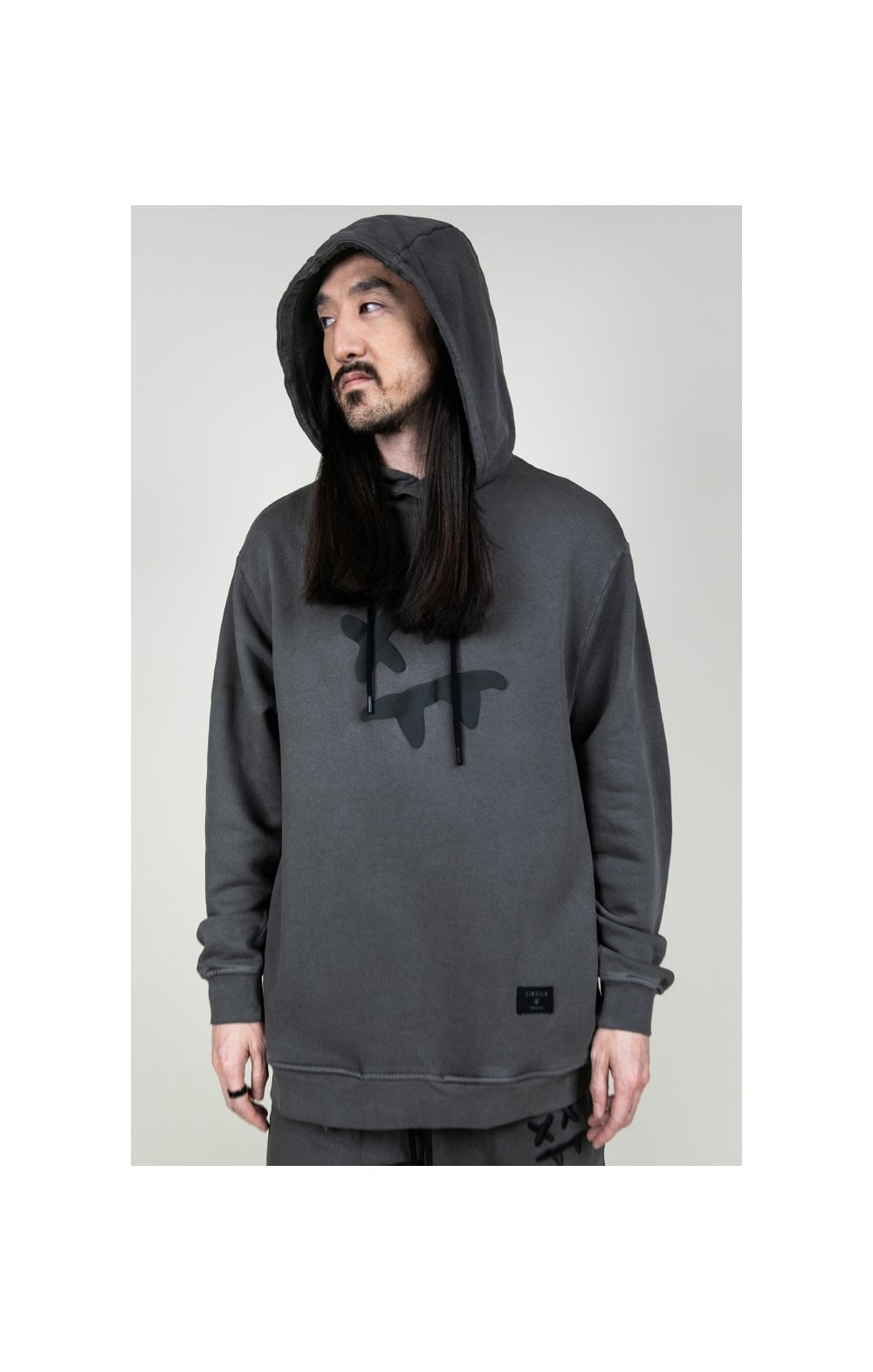 SikSilk X Steve Aoki Overhead Hoodie - Washed Grey (4)