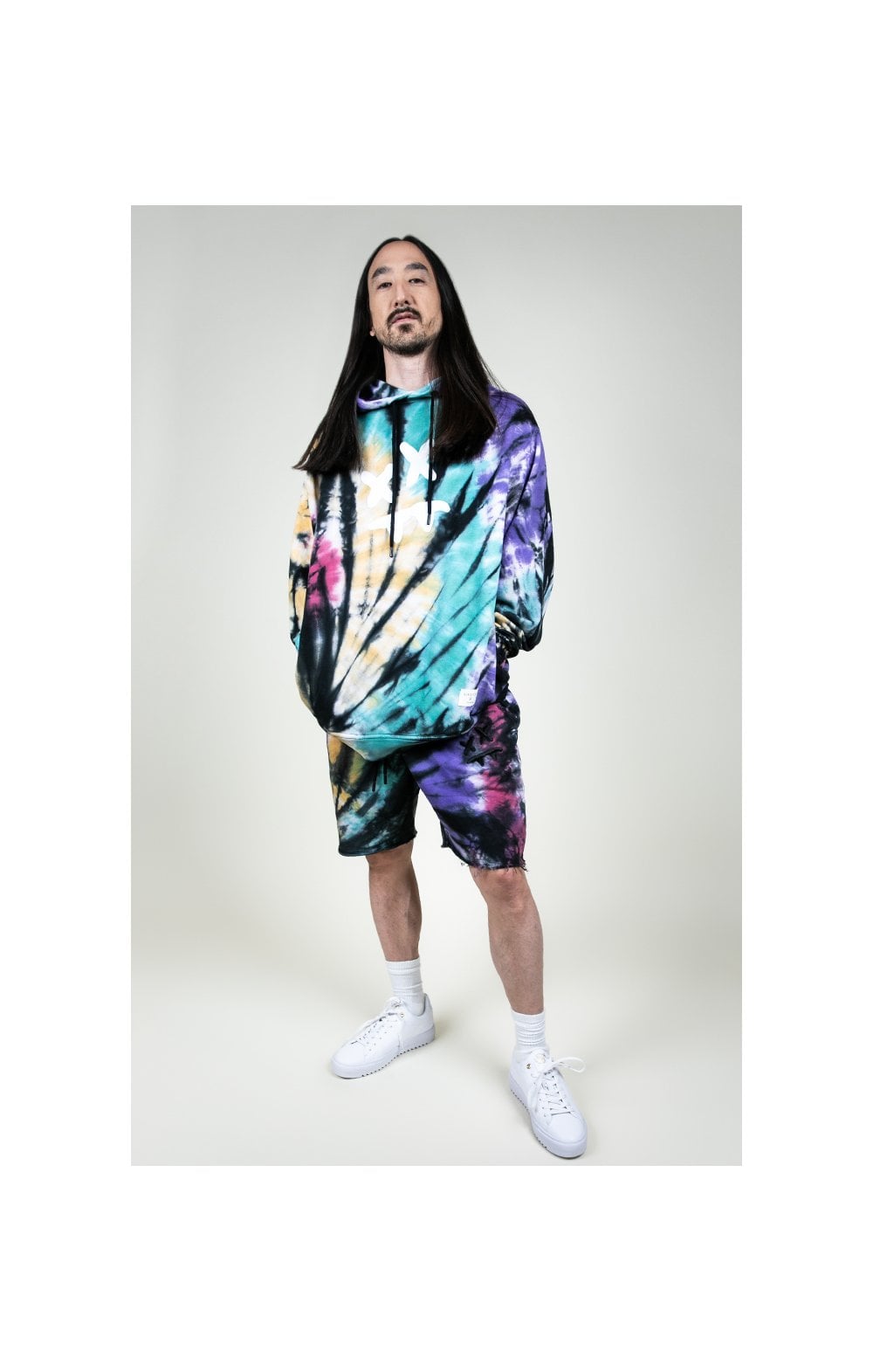 SikSilk X Steve Aoki Overhead Hoodie - Rainbow Ink Tie Dye (4)