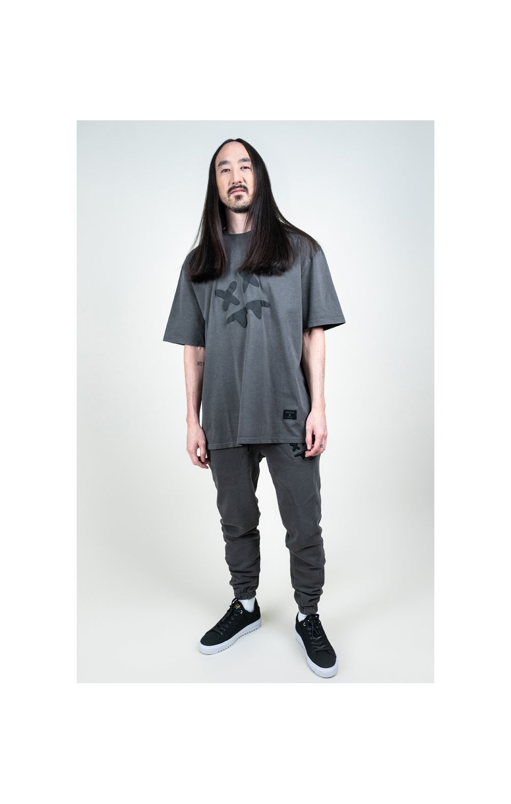 SikSilk X Steve Aoki S/S Oversize Essential Tee – Washed Grey (4)