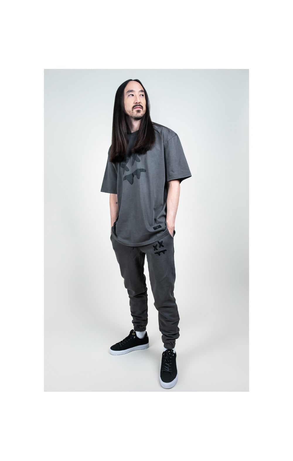 SikSilk X Steve Aoki S/S Oversize Essential Tee – Washed Grey (5)