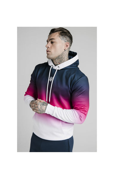 SikSilk Tri Fade Overhead Hoodie Navy Pink White SikSilk IE