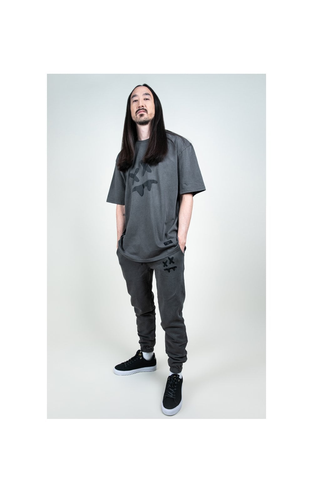 SikSilk X Steve Aoki Joggers - Washed Grey (4)