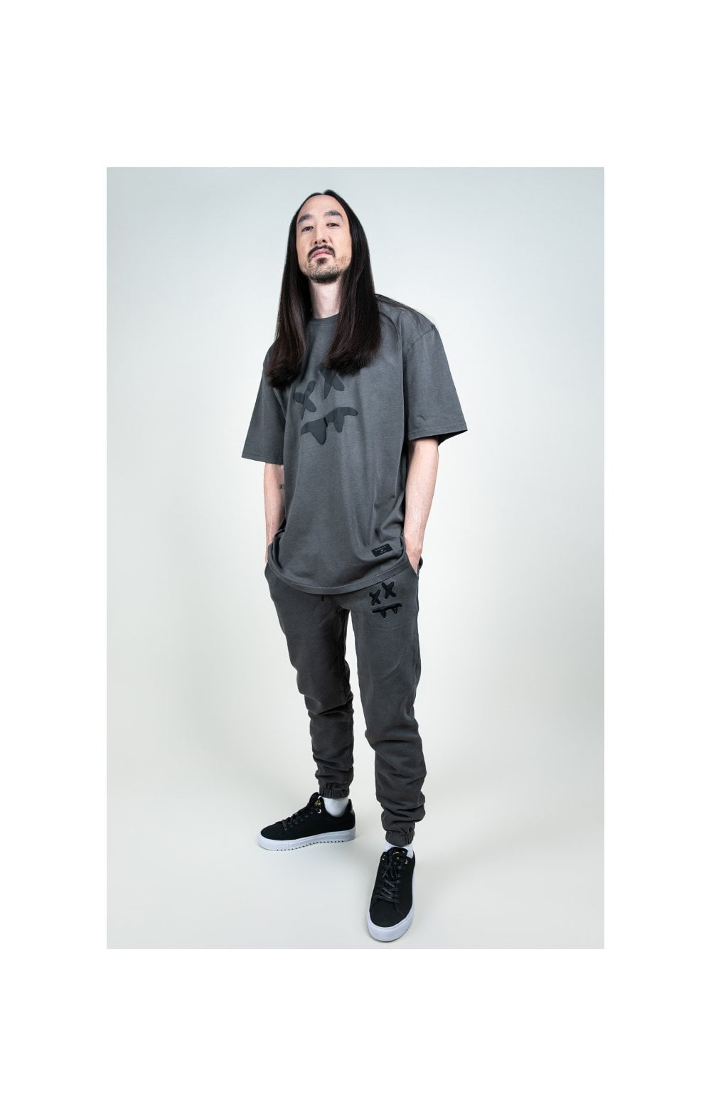 SikSilk X Steve Aoki S/S Oversize Essential Tee – Washed Grey (6)