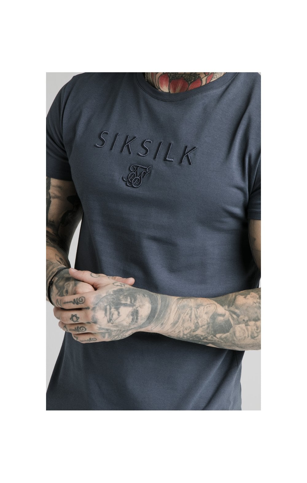SikSilk S/S Astro Gym Tee - Cosmic Slate (1)