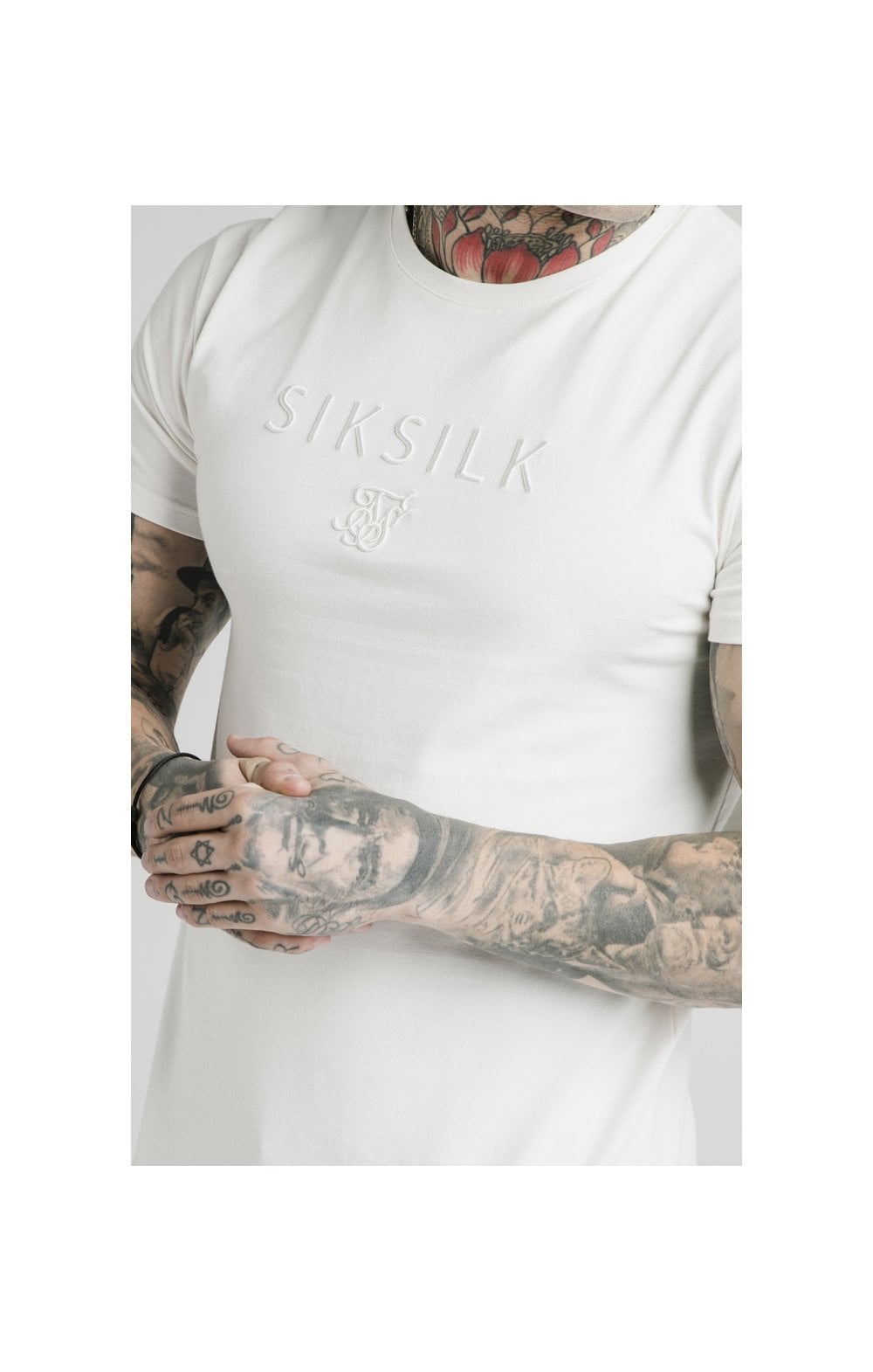 SikSilk S/S Astro Gym Tee - Off White (1)