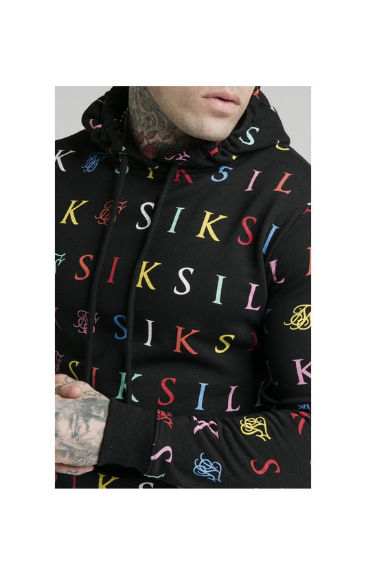 SikSilk Colours Overhead Hoodie - Black u0026 Multi