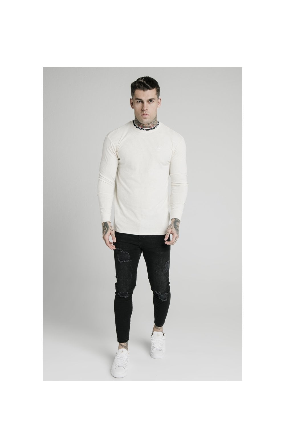 Load image into Gallery viewer, SikSilk L/S Rib Knit Tee - Off White (4)