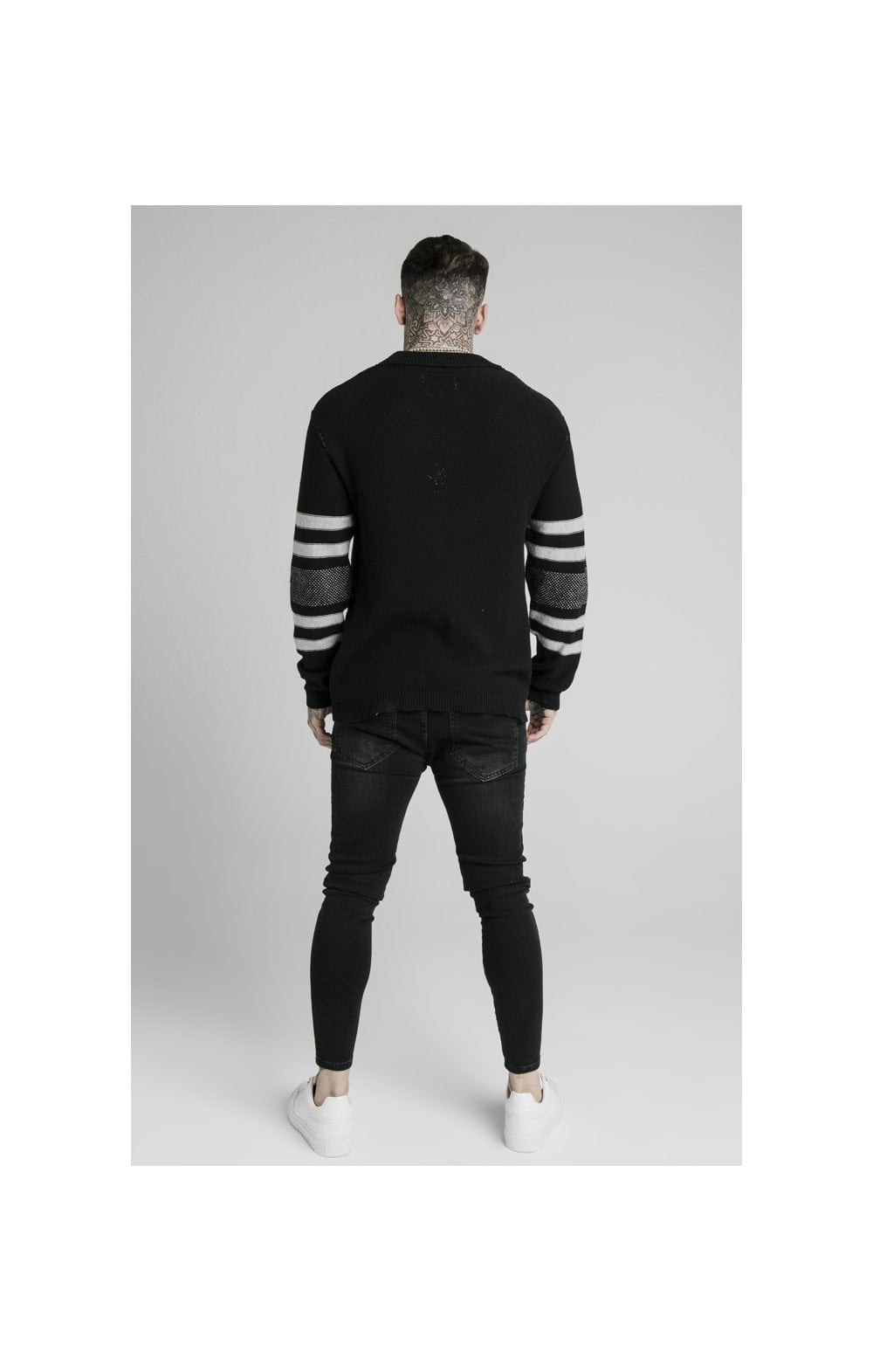 SikSilk L/S Knitted Funnel Sweater - Black (5)