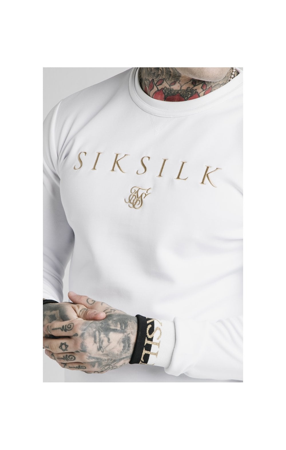 SikSilk Deluxe Crew Sweat - White