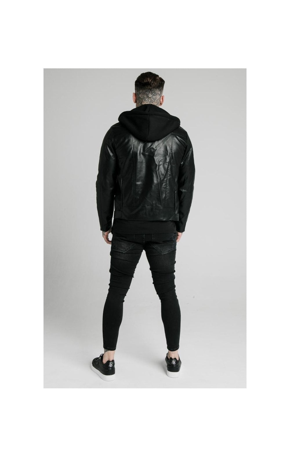 SikSilk PU Biker Jacket - Black (4)