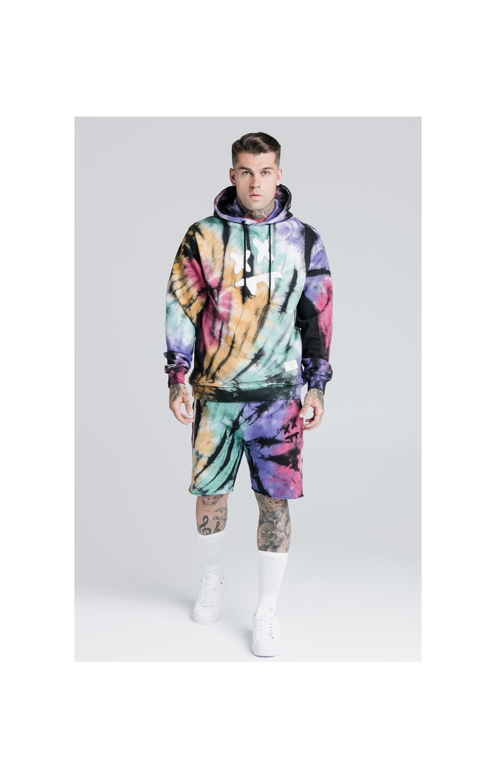 SikSilk X Steve Aoki Overhead Hoodie - Rainbow Ink Tie Dye (2)