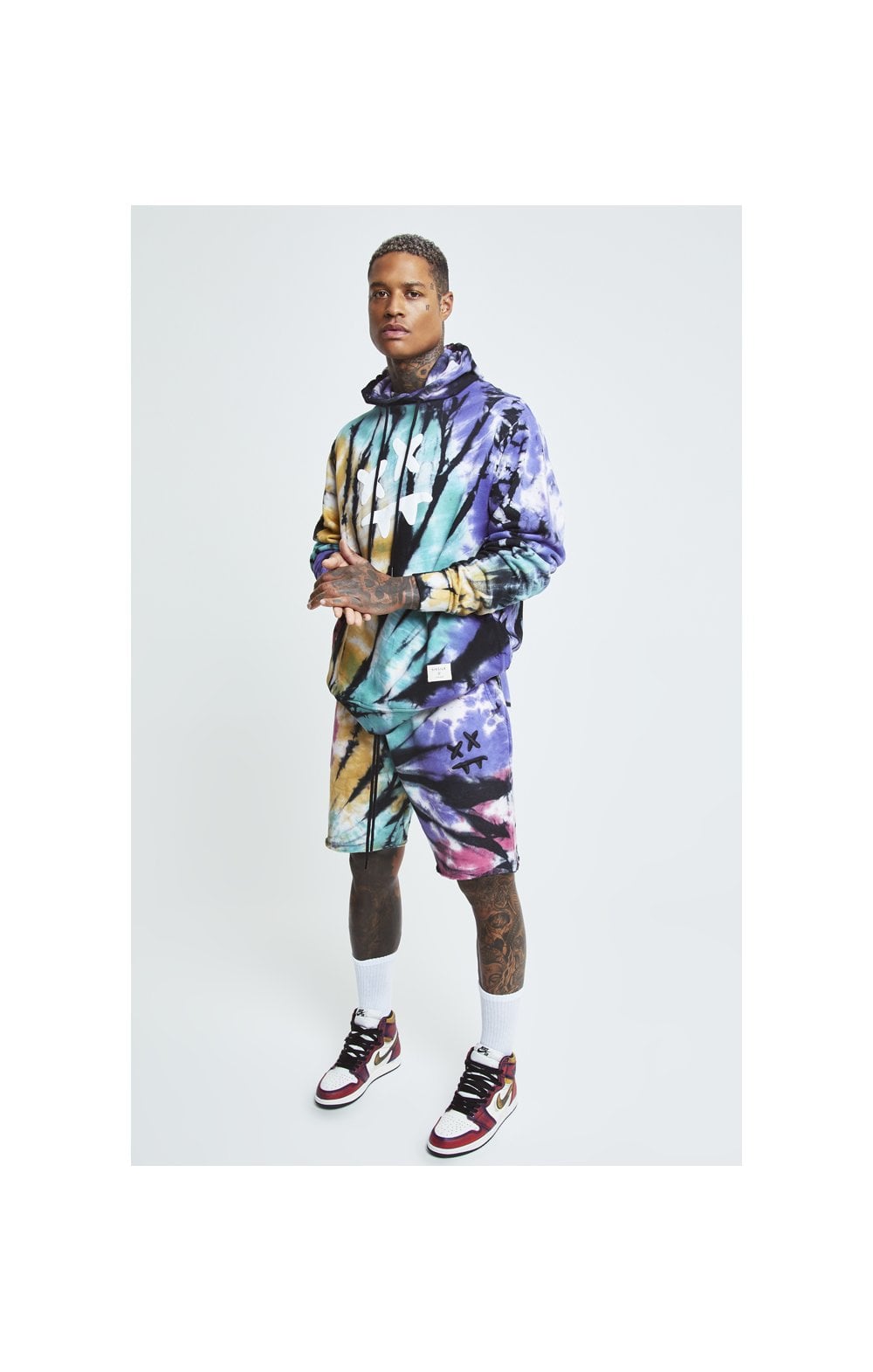 SikSilk X Steve Aoki Overhead Hoodie - Rainbow Ink Tie Dye (3)