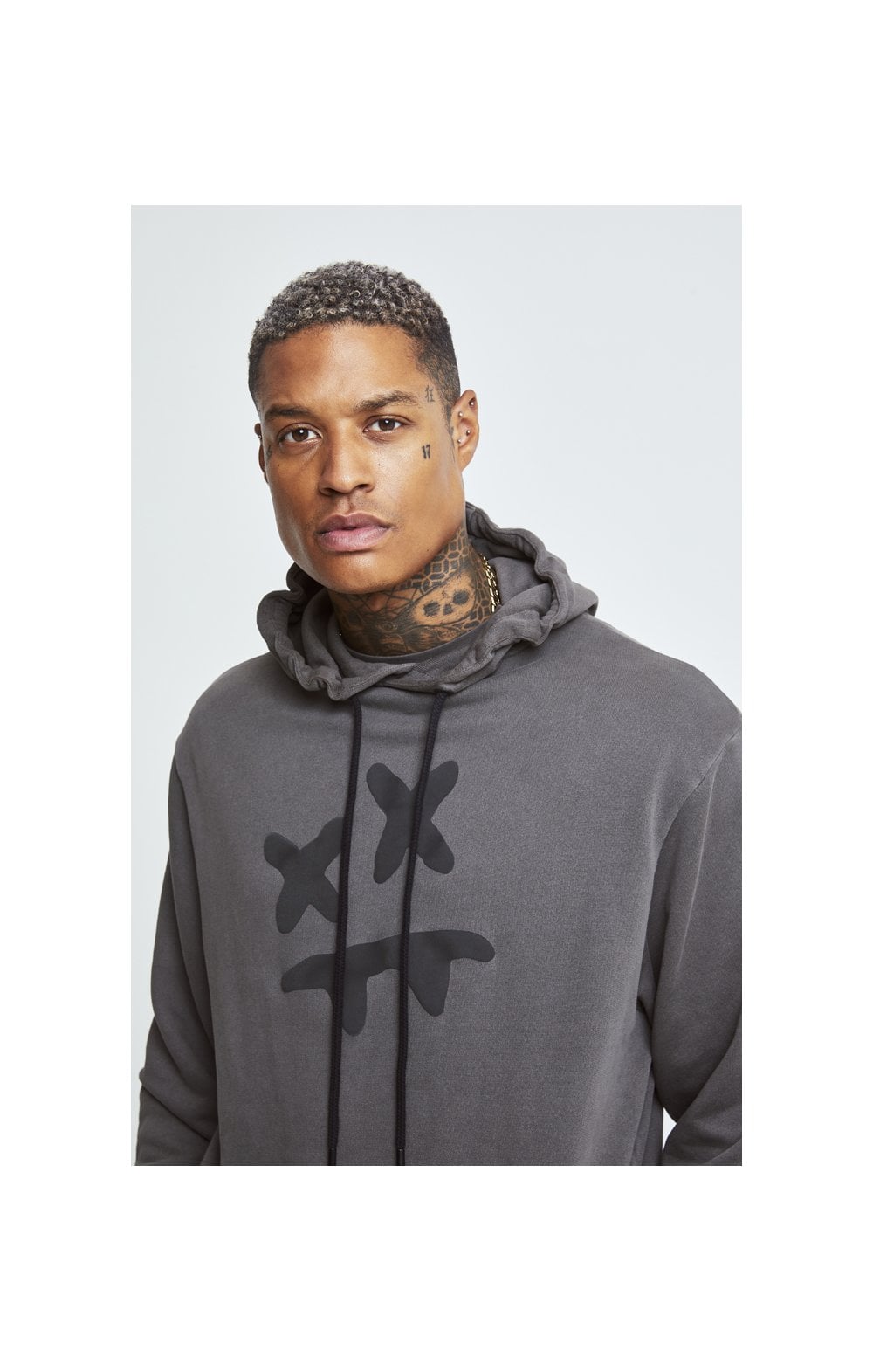 SikSilk X Steve Aoki Overhead Hoodie - Washed Grey (1)