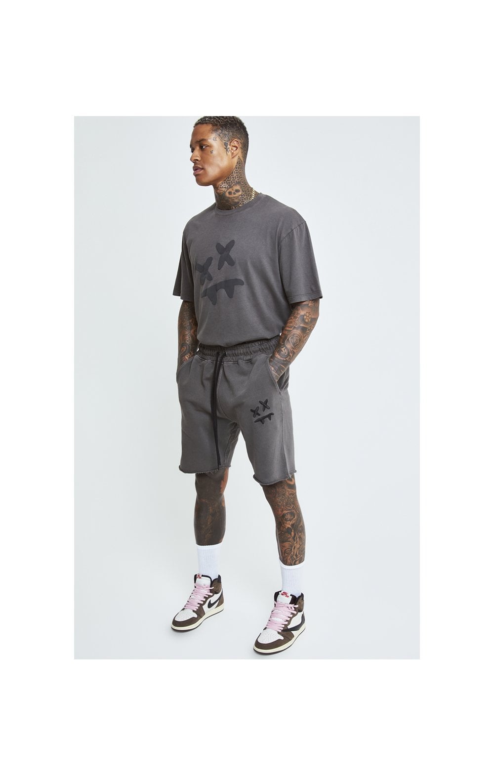 SikSilk X Steve Aoki S/S Oversize Essential Tee – Washed Grey (2)
