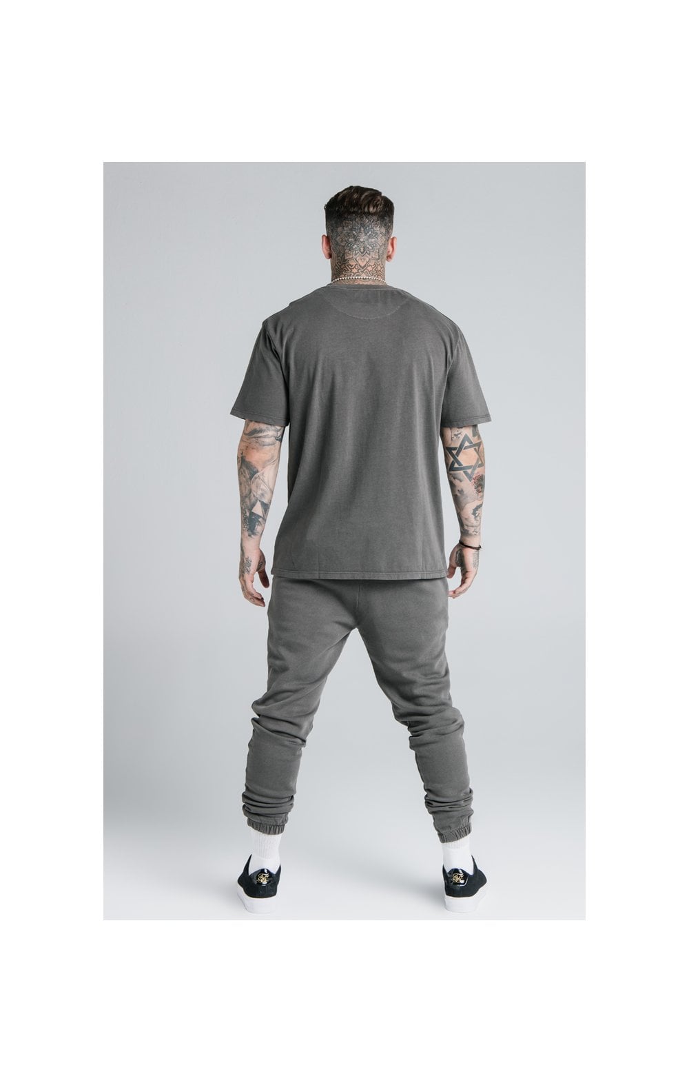 SikSilk X Steve Aoki S/S Oversize Essential Tee – Washed Grey (7)