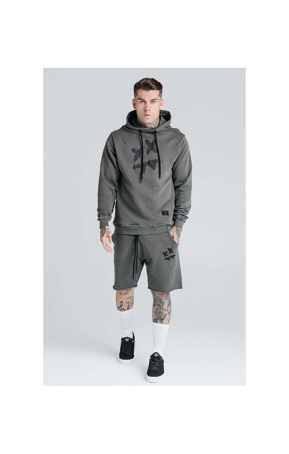 Load image into Gallery viewer, SikSilk X Steve Aoki Relaxed Shorts - Washed Grey (4)