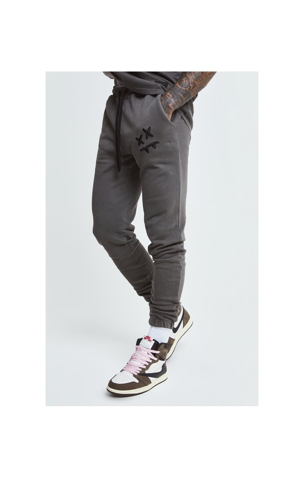 SikSilk X Steve Aoki Joggers - Washed Grey