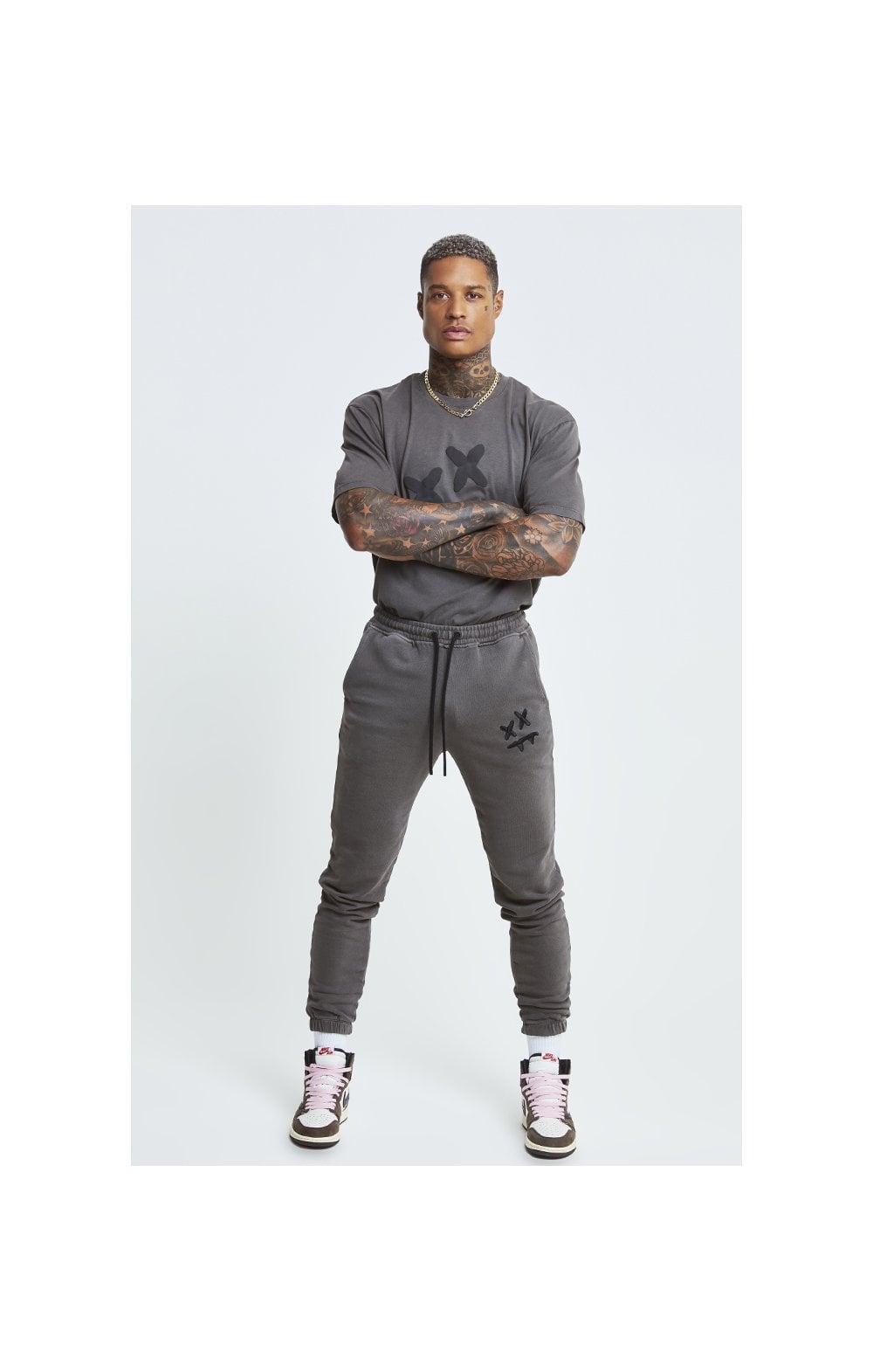 SikSilk X Steve Aoki Joggers - Washed Grey (2)