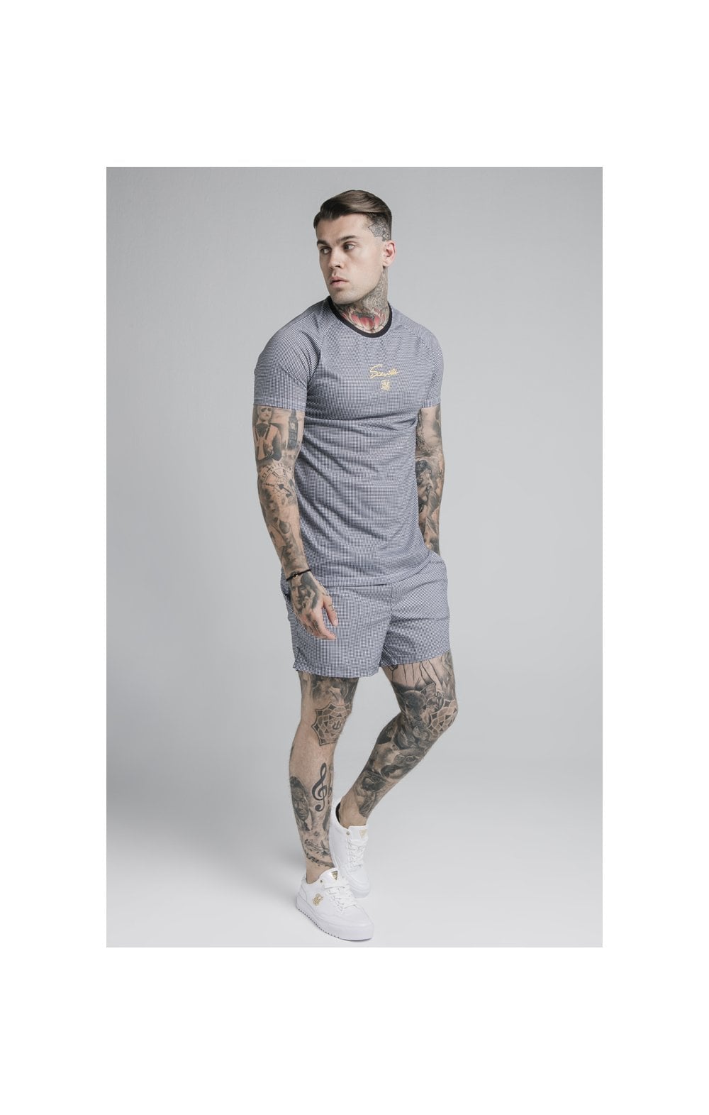 SikSilk Raglan Tech Tee - Houndstooth (3)