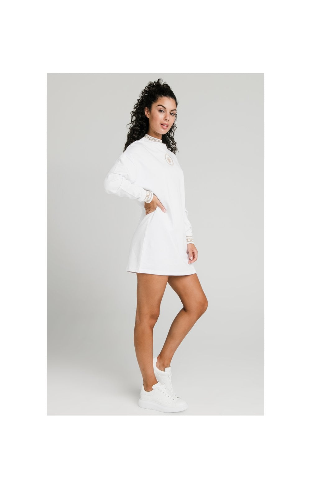 SikSilk Luxury Sweatshirt Dress - White (4)