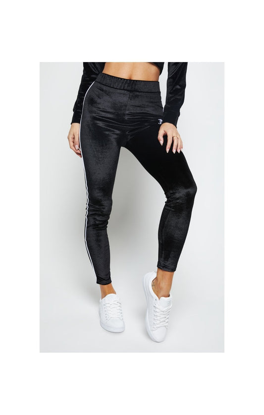 SikSilk Velour Piping Leggings - Black