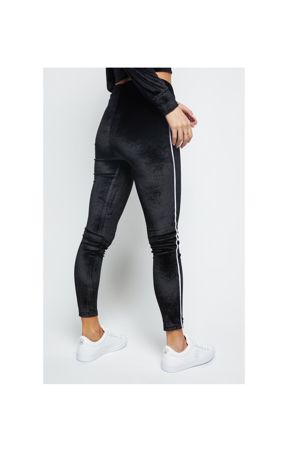 SikSilk Velour Piping Leggings - Black (4)