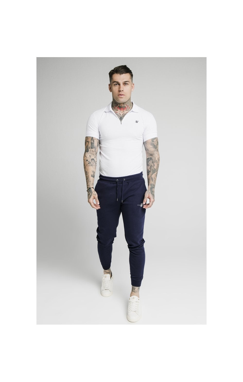 SikSilk Muscle Fit Jogger – Navy (1)