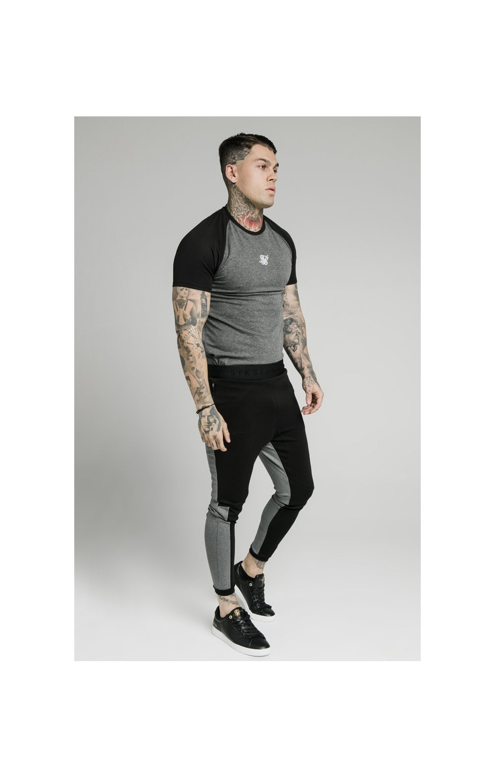 SikSilk Endurance Track Pants – Grey & Black (2)