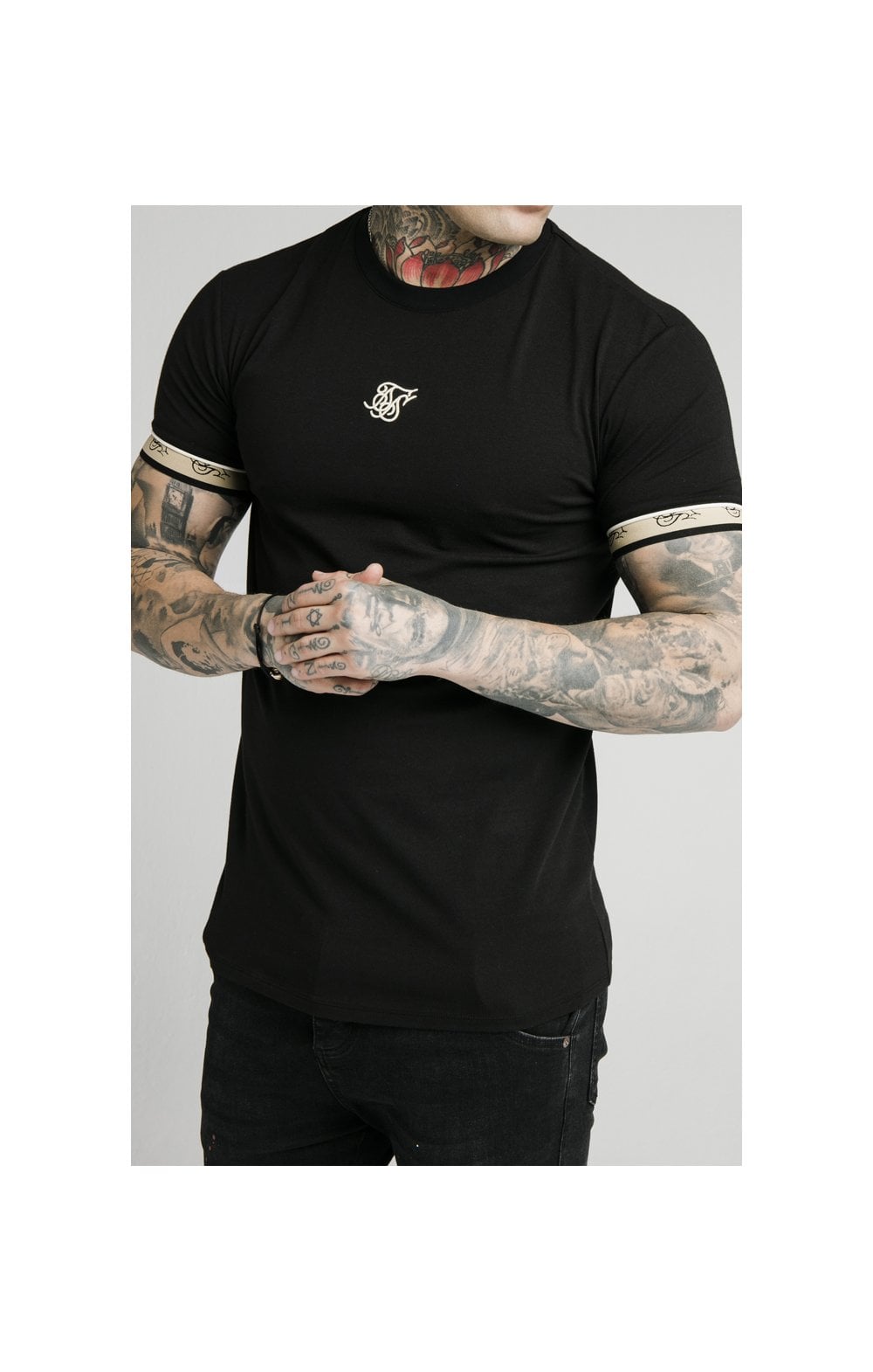 Load image into Gallery viewer, SikSilk S/S Premium Tape Gym Tee - Black (2)