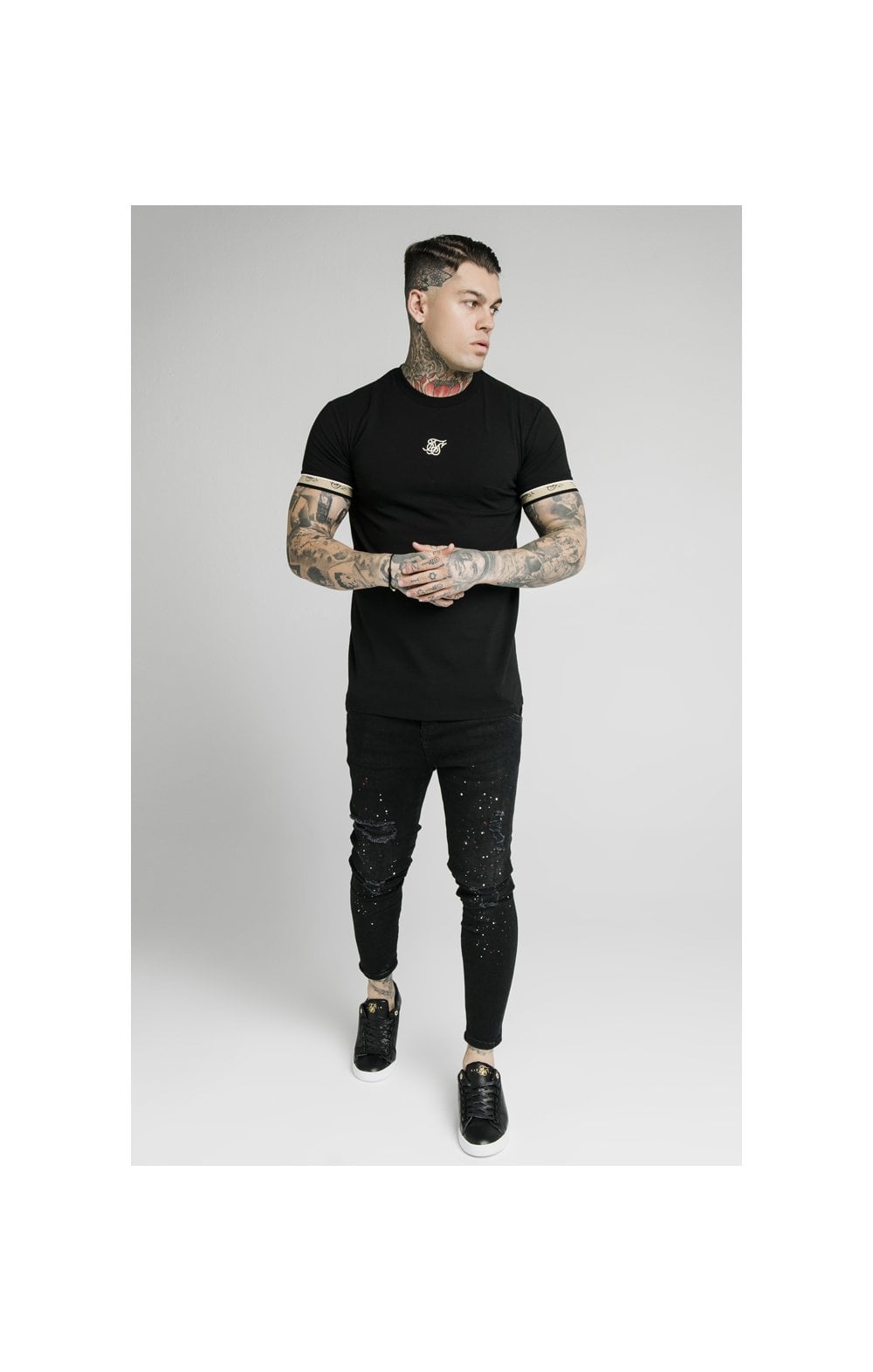 Load image into Gallery viewer, SikSilk S/S Premium Tape Gym Tee - Black (3)