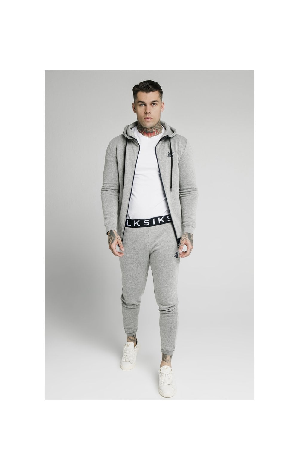 SikSilk Elastic Jacquard Pants - Grey (4)