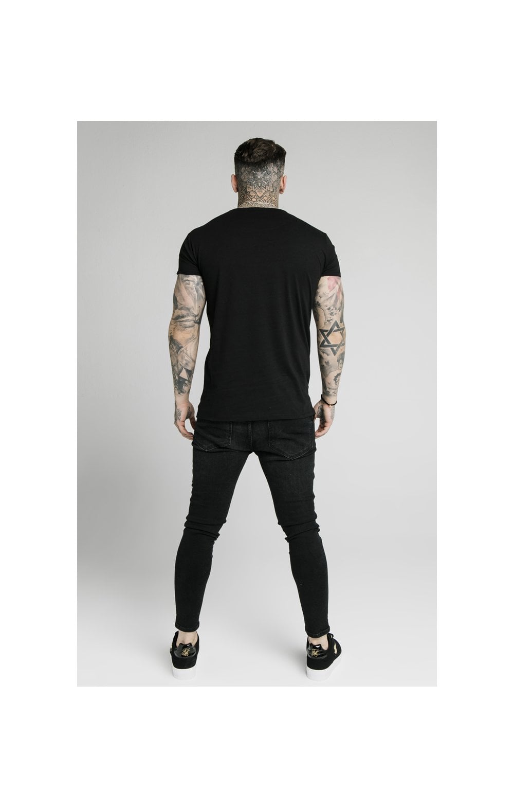 SikSilk S/S Fade Rhinestone Box Tee - Black (2)