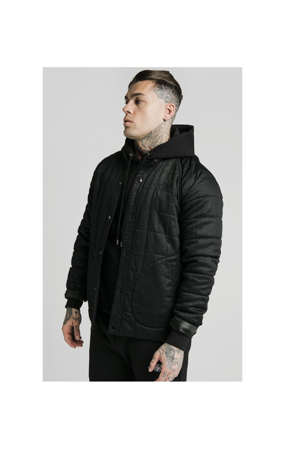 SikSilk Farmers Jacket – Black