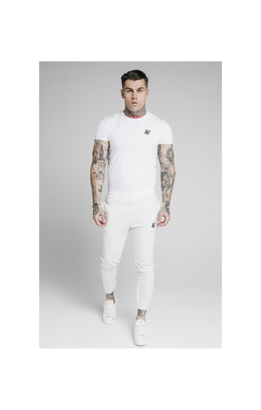 Load image into Gallery viewer, SikSilk Agility Textured Tape Track Pants - Snow Marl (3)