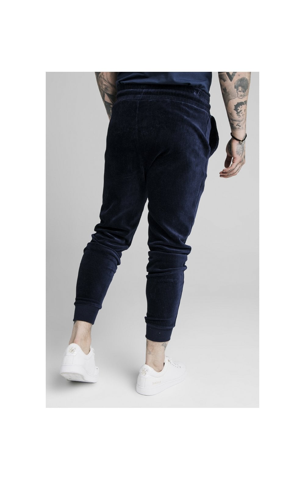 Load image into Gallery viewer, SikSilk Allure Corduroy Cuffed Pants – Navy (1)