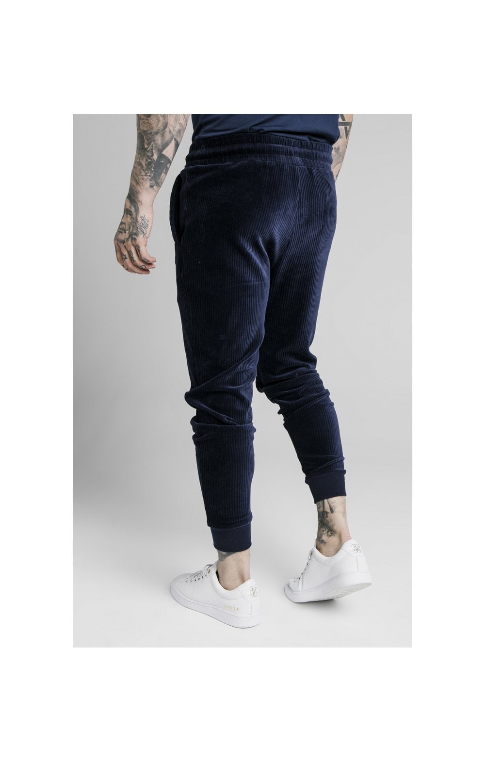 Load image into Gallery viewer, SikSilk Allure Corduroy Cuffed Pants – Navy (2)