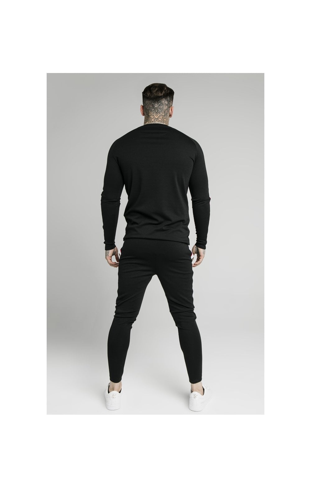 SikSilk L/S Jacquard Retro Gym Tee - Black (5)