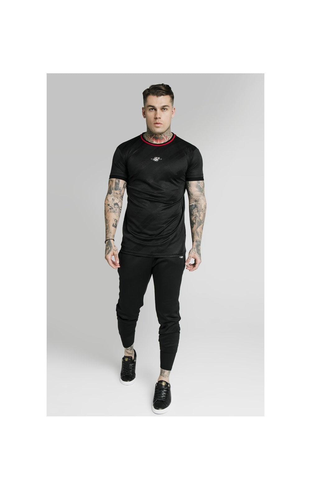 Load image into Gallery viewer, SikSilk Tranquil Jacquard Tee - Black (3)