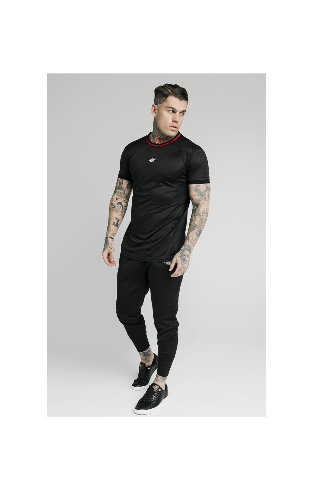 Load image into Gallery viewer, SikSilk Tranquil Jacquard Tee - Black (4)