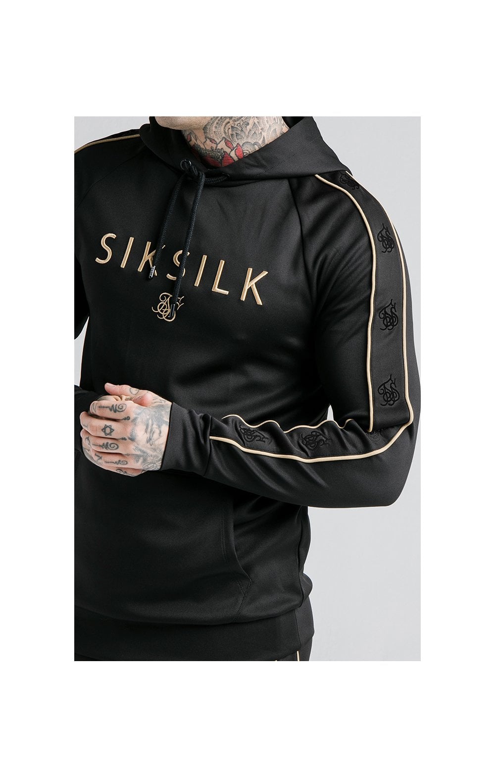 SikSilk Astro Overhead Hoodie - Black & Gold (1)