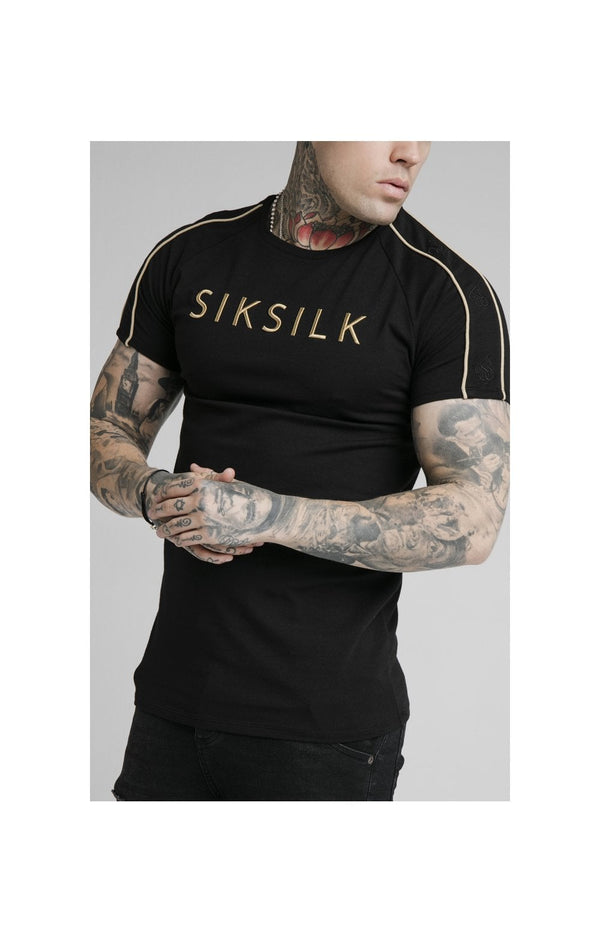 SikSilk S/S Astro Raglan Gym Tee - Black